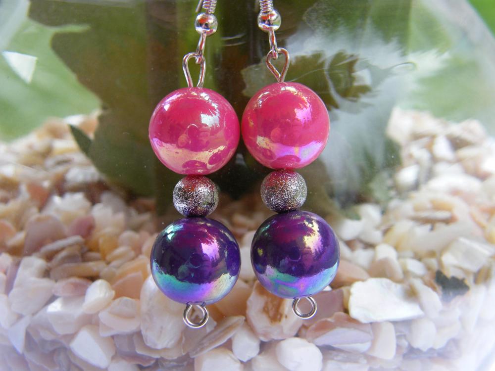Pretty as a Princess Pink & Purple Earrings